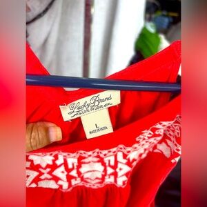 Lucky Brand Red Top with White Accents